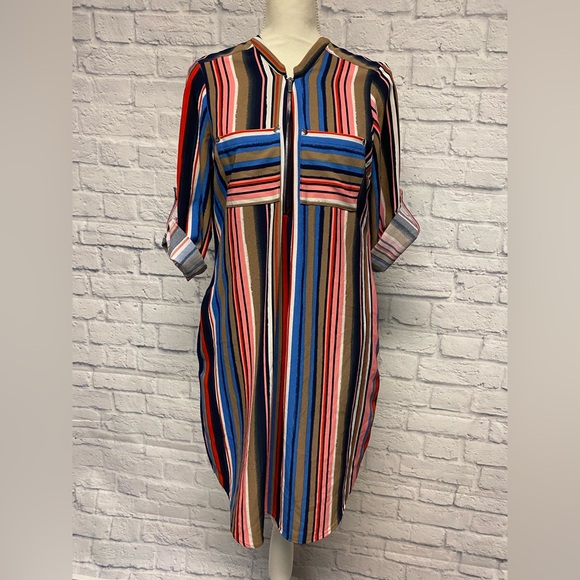 New York & Company Dresses & Skirts - New York & Company Multicolor Striped Shirt Dress Sz M